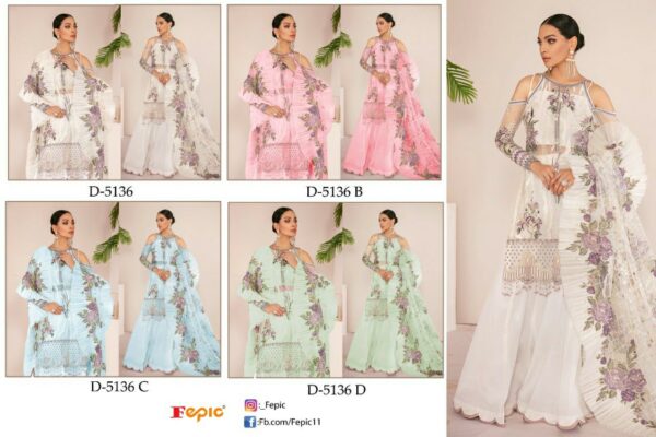 Fepic Rosemeen 5136 Colours  Georgette With Embroidery Pakistani Salwar Kameez At Wholesale Prices