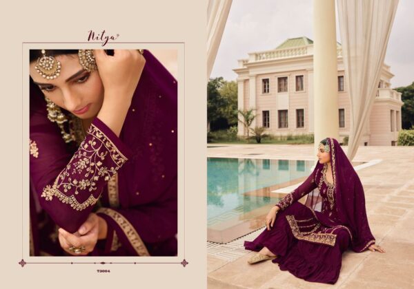 Lt Present Nitya Vol 173 73001 To 73005 Georgette Heavy Embroidery Suits Catalogue Wholesaler