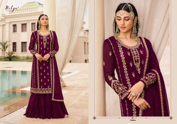 Lt Present Nitya Vol 173 73001 To 73005 Georgette Heavy Embroidery Suits Catalogue Wholesaler