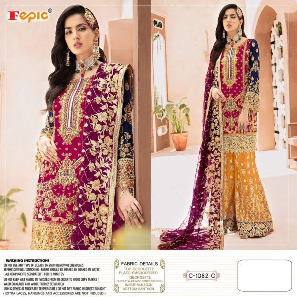 Fepic Rosemeen C-1082 Colours Georgette Heavy Embroidery Pakistani Salwar Kameez Wholesale