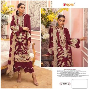 Fepic Rosemeen C-1147 Organza Heavy Handwork Pakistani Suits Wholesaler Surat