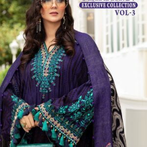Shree Fabs Mariya B Exclusive Collection Vol-3 Pure Cotton Embroidery Salwar Suits Catalog Wholesaler