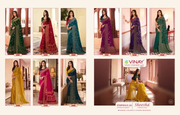 Vinay Sheesha Starwalk 66 Georgette Foil Work Sarees Collection