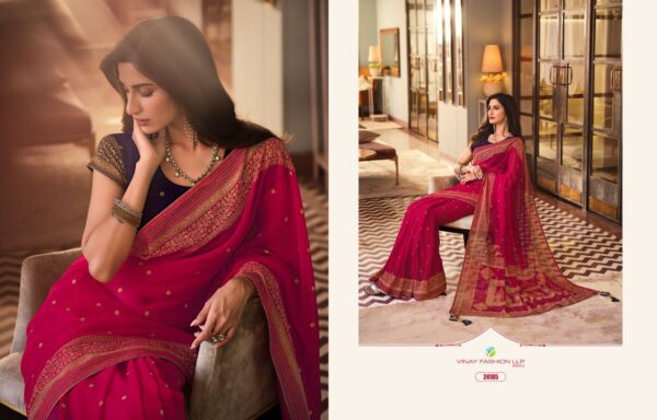 Vinay Sheesha Starwalk 66 Georgette Foil Work Sarees Collection