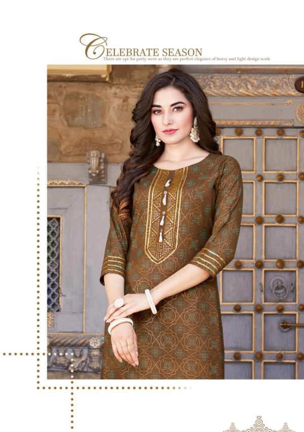 Kajal Style Present Fashion Label Vol 8 Heavy Rayon Kurti With Flair  Palazzo Catalog Wholesaler