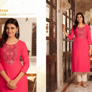 Kalaroop By Kajree Launched Lily Vol 21 Rayon Embroidery Kurtis Catalogue At Best Price