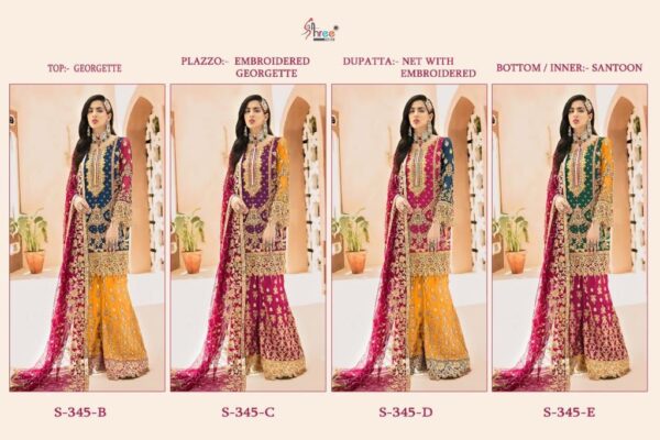 Shree Fab Present S-345 Colors Super Hit Design Pakistani Georgette Suits Wholesaler