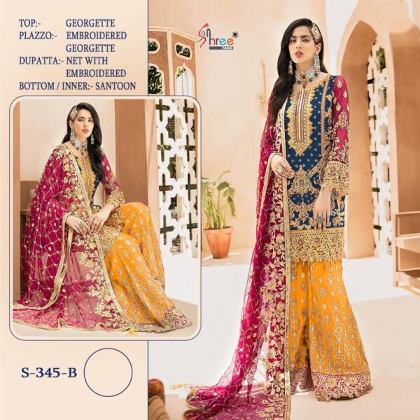 Shree Fab Present S-345 Colors Super Hit Design Pakistani Georgette Suits Wholesaler