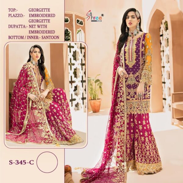 Shree Fab Present S-345 Colors Super Hit Design Pakistani Georgette Suits Wholesaler