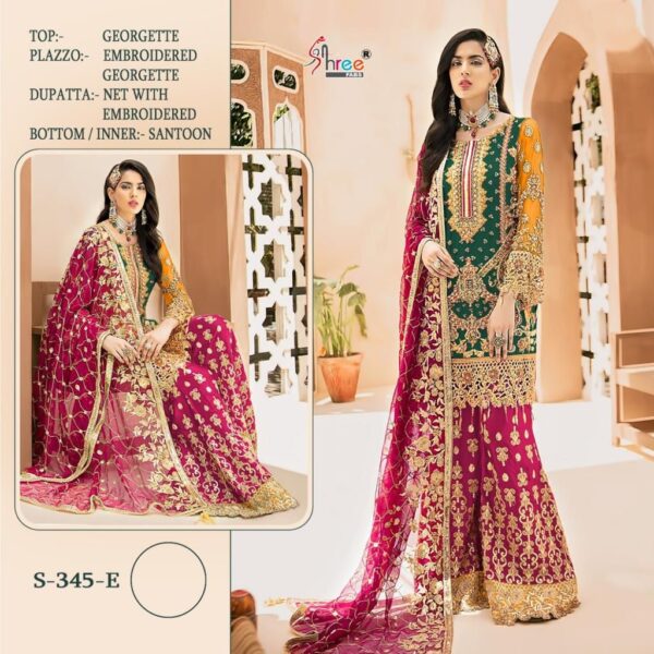 Shree Fab Present S-345 Colors Super Hit Design Pakistani Georgette Suits Wholesaler