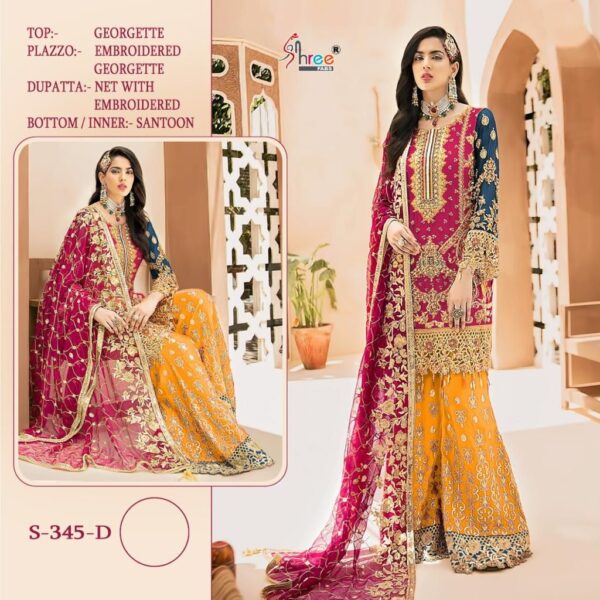 Shree Fab Present S-345 Colors Super Hit Design Pakistani Georgette Suits Wholesaler