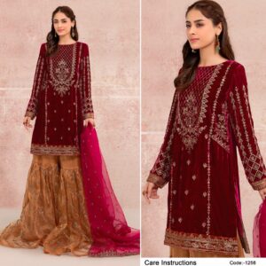 Deepsy Suit Present D No 1256 Maria B Velvet With Embroidery Pakistani Salwar Kameez Collection Wholesale