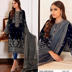Deepsy Suit Present D No 1251 Maria B Velvet Suits With Embroidery