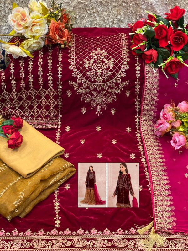 Deepsy Suit Present D No 1256 Maria B Velvet With Embroidery Pakistani Salwar Kameez Collection Wholesale