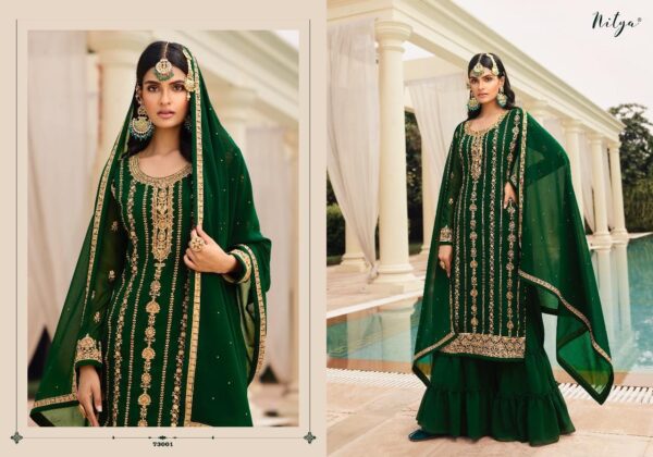 Lt Present Nitya Vol 173 73001 To 73005 Georgette Heavy Embroidery Suits Catalogue Wholesaler