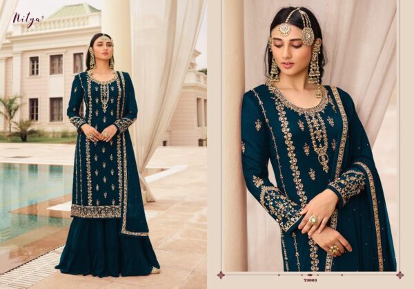Lt Present Nitya Vol 173 73001 To 73005 Georgette Heavy Embroidery Suits Catalogue Wholesaler