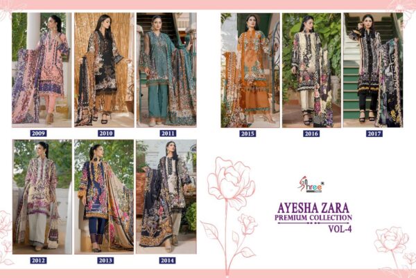 Shree Fab Ayesha Zara Premium Collection Vol 4 Cotton Print Embroidery Latest Pakistani Salwar Kameez Catalogue