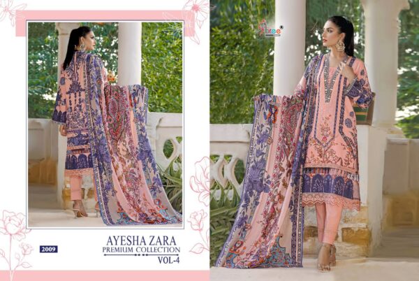 Shree Fab Ayesha Zara Premium Collection Vol 4 Cotton Print Embroidery Latest Pakistani Salwar Kameez Catalogue