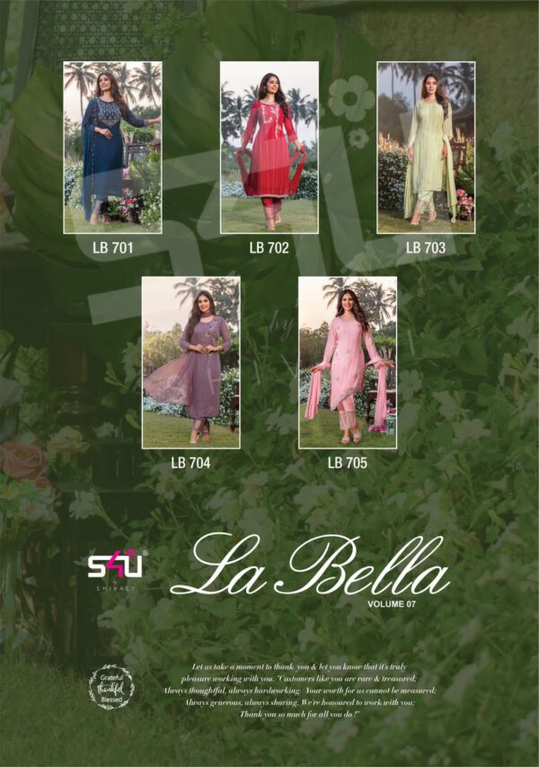 S4u Shivali Present La Bella Vol 7 Georgette Designer Kurtis Catalogue Wholesaler Surat
