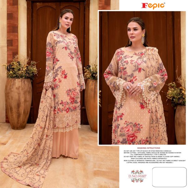Fepic Rosemeen D 91007 Georgette Embroidery Handwork Pakistani Salwar Kameez Collection Wholesaler