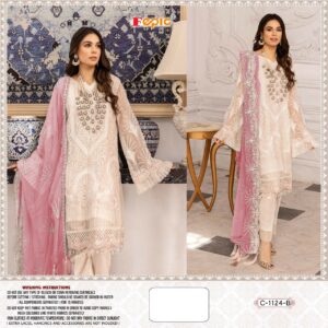 Fepic Rosemeen Present C 1124 B Heavy Net Embroidery Pakistani Suits
