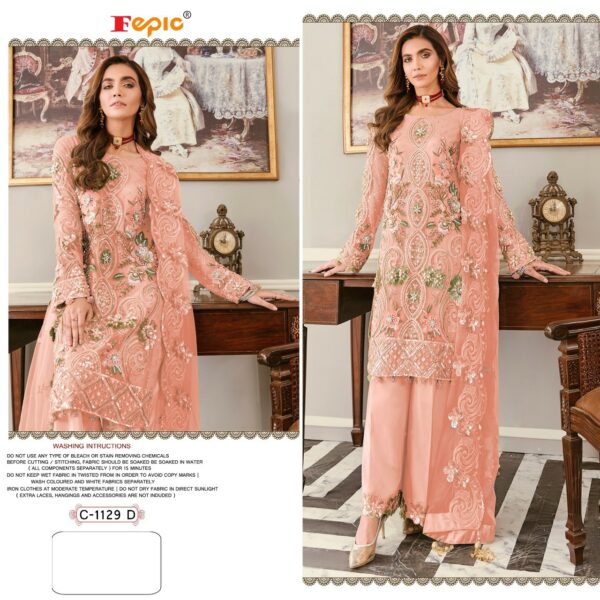 Fepic Rosemeen C 1129 D Net With Embroidery Pakistani Suits Wholesaler