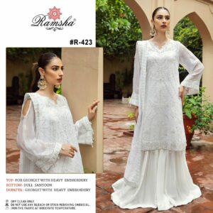 Ramsha Present R-423 Georgette Pakistani Suits Wholesaler