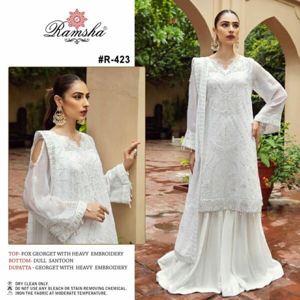Ramsha Present R-423 Georgette Pakistani Suits Wholesaler