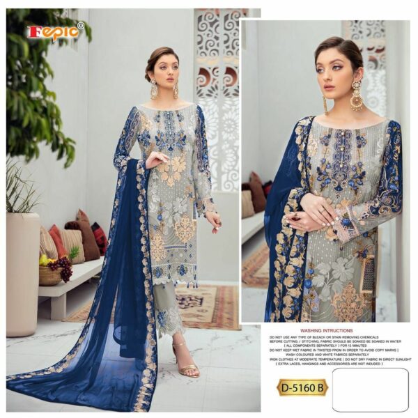 Fepic Rosemeen D 5160 B Georgette Latest Pakistani Suits Wholesaler