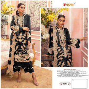 Fepic Rosemeen C 1147 C Organza Heavy Embroidery Pakistani Suits Collection Wholesaler