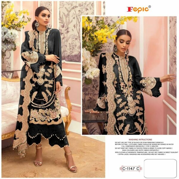 Fepic Rosemeen C 1147 C Organza Heavy Embroidery Pakistani Suits Collection Wholesaler
