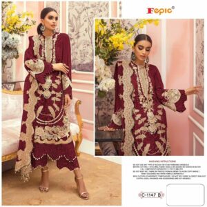 Fepic Rosemeen C 1147 B Organza Heavy Embroidery Pakistani Suits Wholesaler