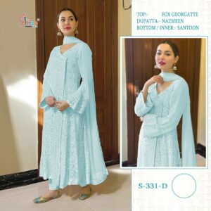 Shree Fab S-331 D Georgette Embroidery Pakistani Suits At Wholesale Prices