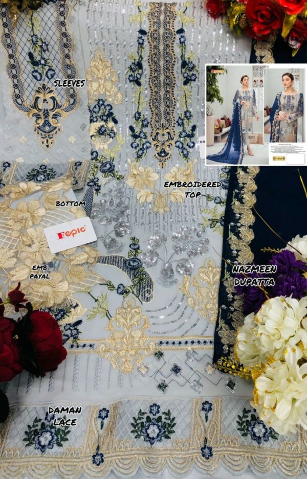 Fepic Rosemeen D 5160 B Georgette Latest Pakistani Suits Wholesaler