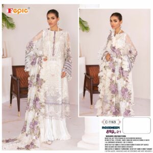 Fepic Rosemeen D.no 1169 Georgette Embroidery Pakistani Suits Wholesaler Surat