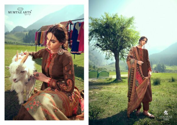 Mumtaz Arts Present Jamawar NX  Pashmina Embroidery Salwar Kameez Catalogue Wholesaler