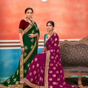 Saroj Sarees Present Panch Ratna Fancy Georgette Saree Collection Wholesaler