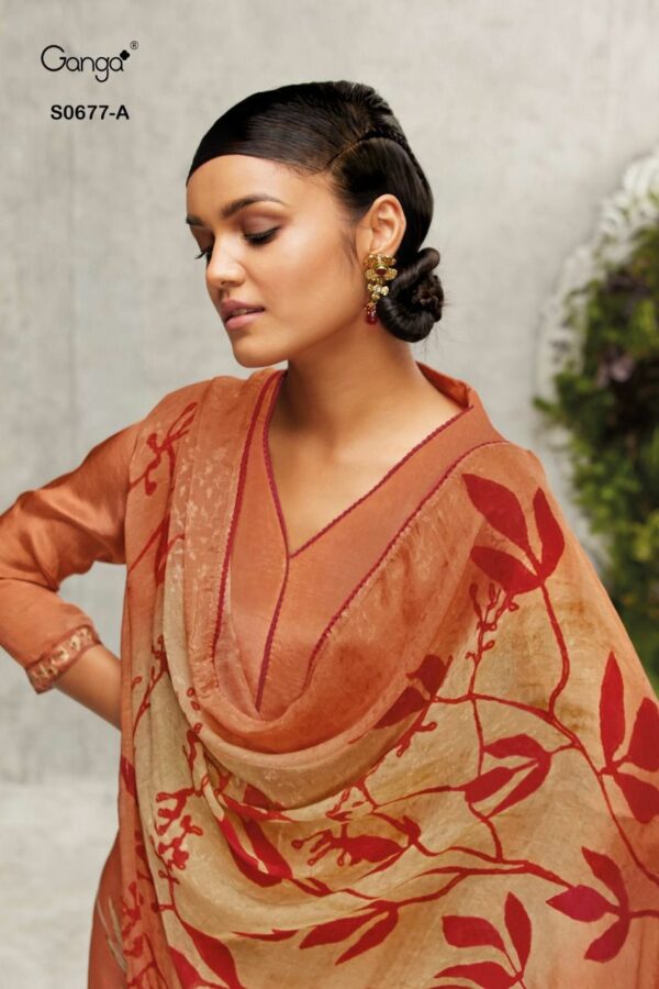 GANGA ANAHI 677 PURE BEMBERG CRAPE PRINTED SALWAR KAMEEZ CATALOG WHOLESALE