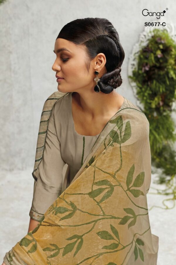 GANGA ANAHI 677 PURE BEMBERG CRAPE PRINTED SALWAR KAMEEZ CATALOG WHOLESALE