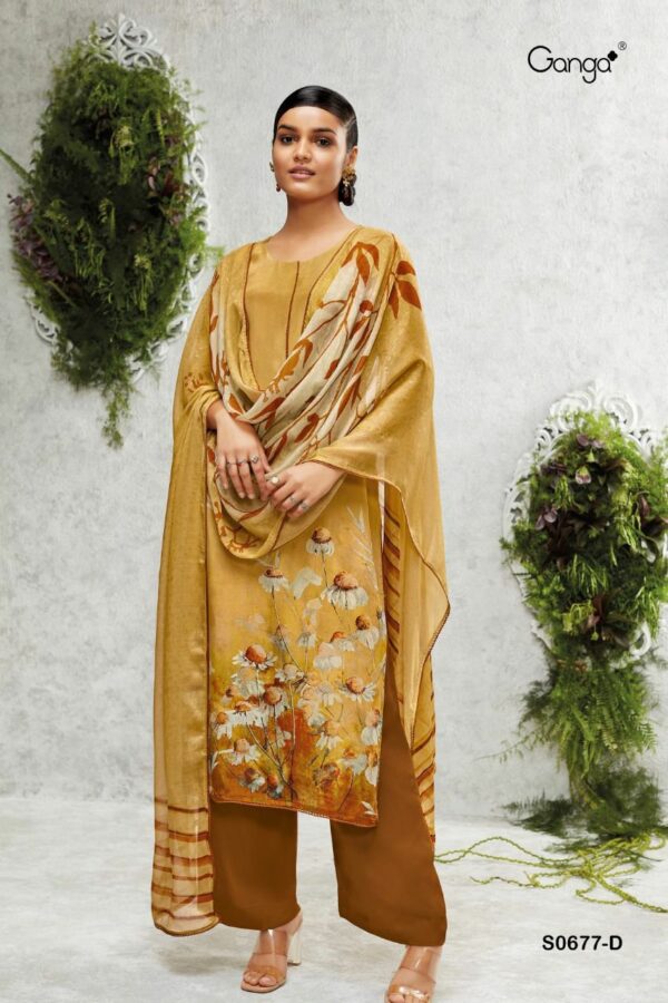 GANGA ANAHI 677 PURE BEMBERG CRAPE PRINTED SALWAR KAMEEZ CATALOG WHOLESALE