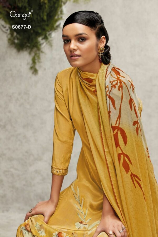 GANGA ANAHI 677 PURE BEMBERG CRAPE PRINTED SALWAR KAMEEZ CATALOG WHOLESALE