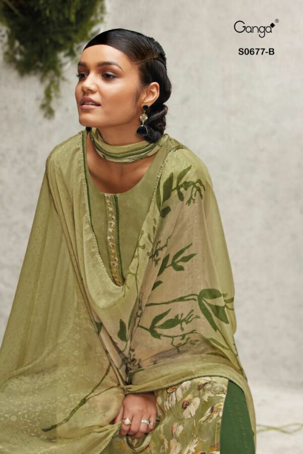 GANGA ANAHI 677 PURE BEMBERG CRAPE PRINTED SALWAR KAMEEZ CATALOG WHOLESALE