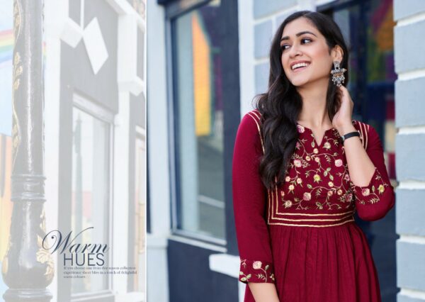Kalaroop By Kajree Launched Zoya Heavy Fancy Rayon A Line Kurtis Catalog Cheapest Prices