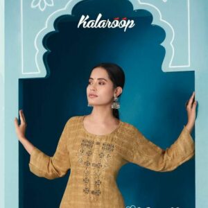 Kalaroop By Kajree Launched Beetle Fancy Rayon Embroidery Work Kurtis Catalog Wholesaler