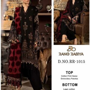 Rang Rasiya RR 1015 Cotton Print Heavy Embroidery Pakistani Suits At Wholesale Prices