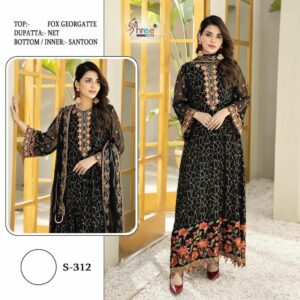 Shree Fab S 312 Georgette Heavy Embroidery Pakistani Salwar Kameez Collection