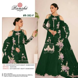 Ramsha R 382 F Georgette Heavy Embroidery Pakistani Suits Wholesalers Surat
