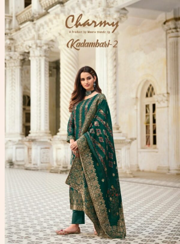 Meera Zisa Present  Charmy Kadambari 2 Viscose Dola Jequard Digital Print Salwar Kameez Catalog Wholesaler