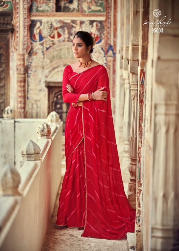 Kashvi Creation Present Niharika Moss Chiffon Sarees Catalog Wholesaler