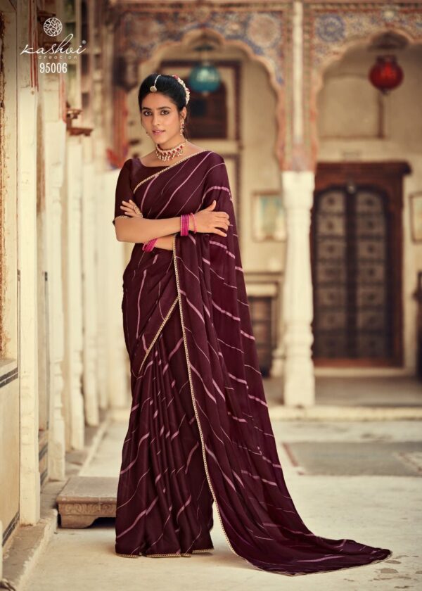 Kashvi Creation Present Niharika Moss Chiffon Sarees Catalog Wholesaler